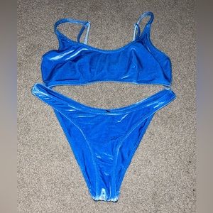 triangl blue velvet bikini